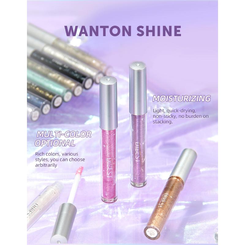 Жидкие тени для век с блестками, хайлайтер с жемчужным отливом, матовые суперблестящие одноцветные осветляющие жидкие тени для век