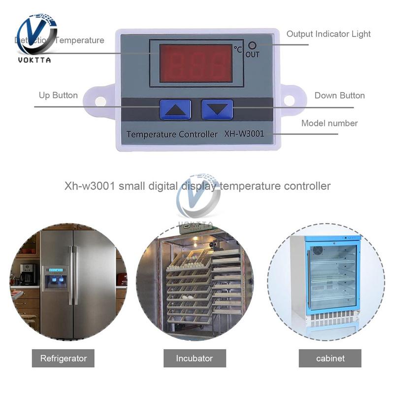 XH-W3001 XH-W3002 Цифровой термостат с микрокомпьютерным управлением, переключатель, термометр, терморегулятор 12/24/220В