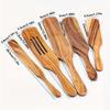 5pcs/set Premium Wooden Spatula Set, Durable Kitchen Cooking Utensils, Stylish Handcrafted Solid Wood Turner and Spoons, Cookware Needs Kitchen Stuff
