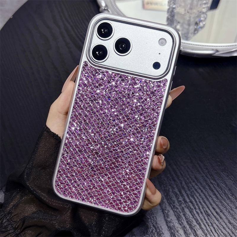 Блестящий Ромбовидный Ударопрочный Чехол с Пайетками для Apple iPhone 13-17 Pro Max