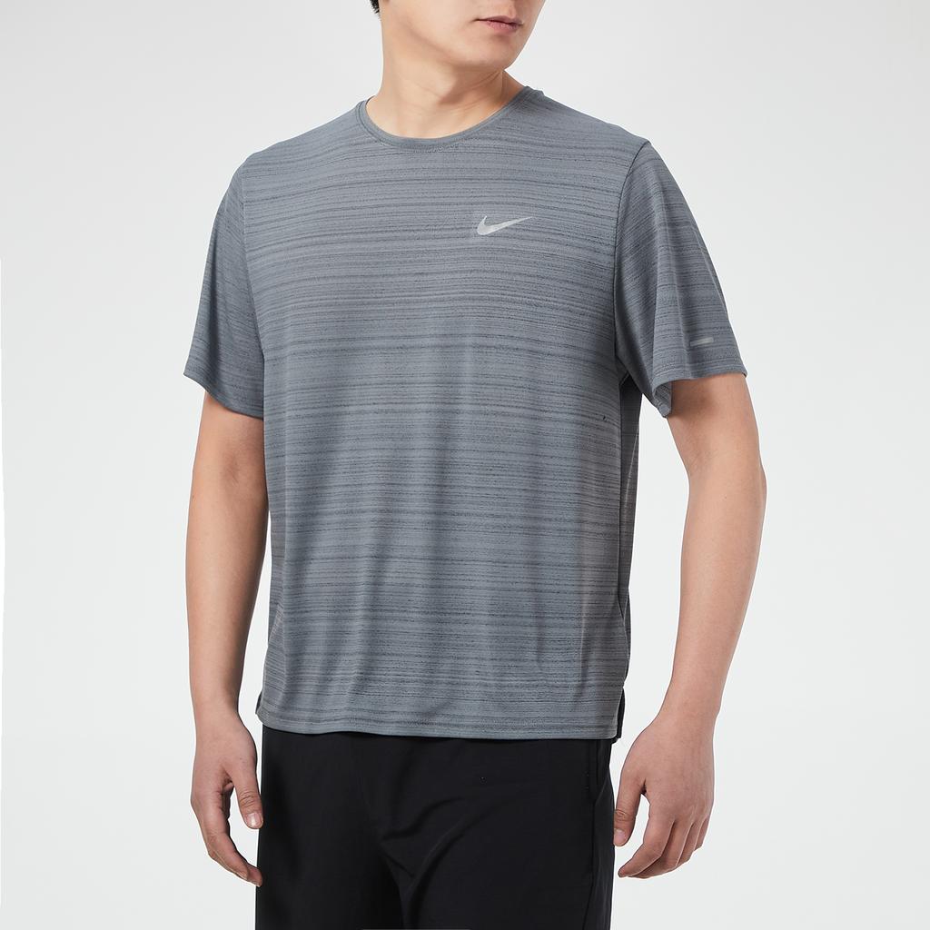 Nike Dri-Fit Miler Running Training Short Sleeve T-Shirt Men Tops Smoke-Grey CU5993-084