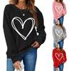 2024 Loose Casual Round Neck Love Sweater for Women