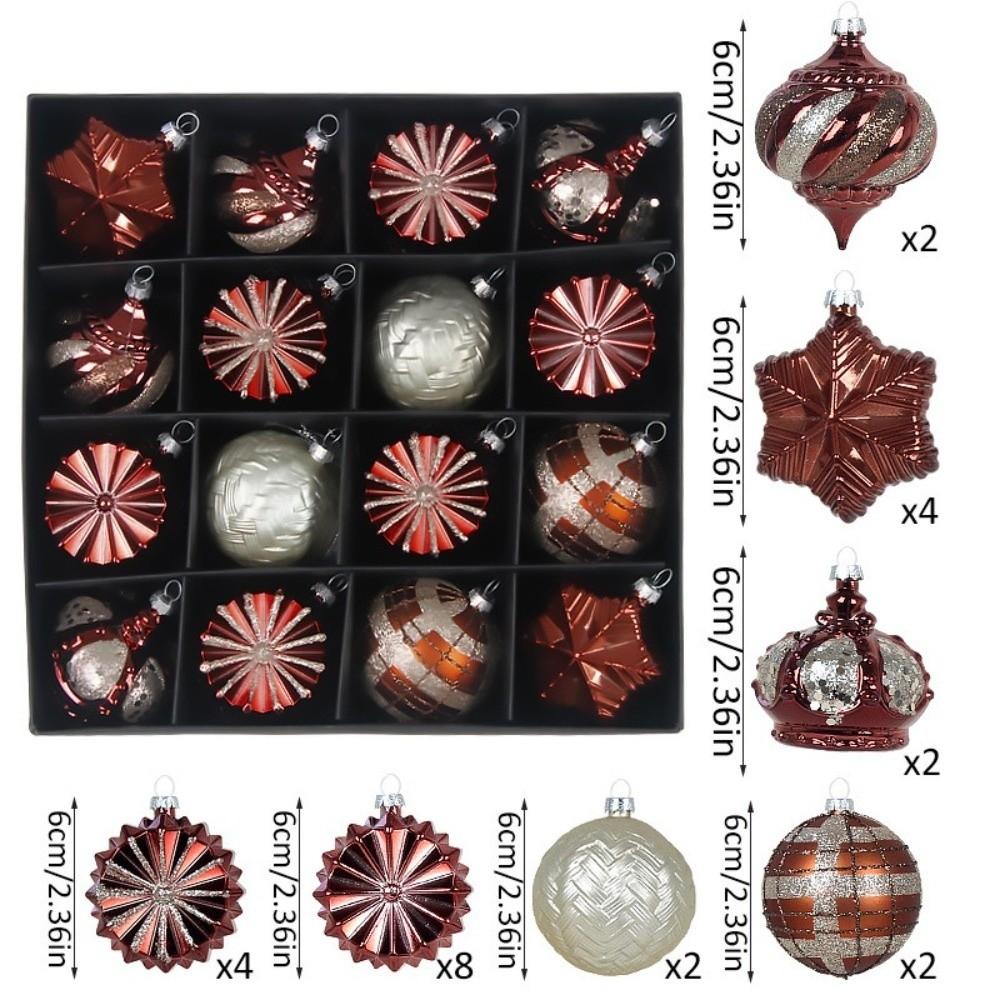 24Pcs 6cm Christmas Ball Ornaments Electroplated Painted Holiday Ornaments Home Decor