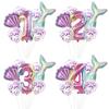 7pcs 32inch Number Little Mermaid Party Balloons for 1th-9th Birthday Party