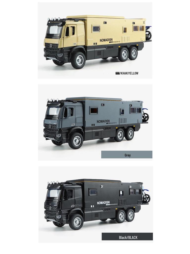 1:24 Модель автомобиля из сплава Nomad RV со звуком и светом, Игрушка с инерционным механизмом для детей