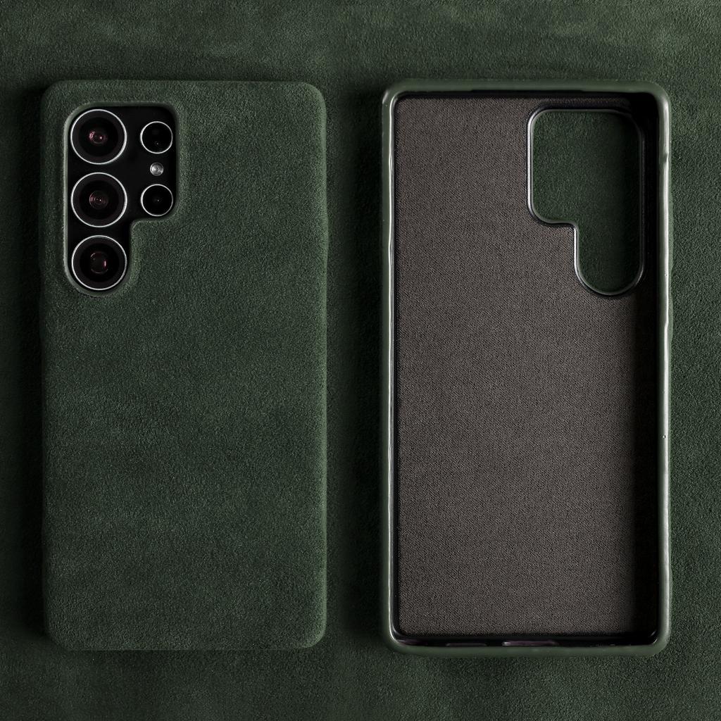 Магнитный чехол из замши Алькантара для Samsung Galaxy S25 Ultra S24 Plus S23 S22 S21 FE, всесторонний, с поддержкой беспроводной зарядки