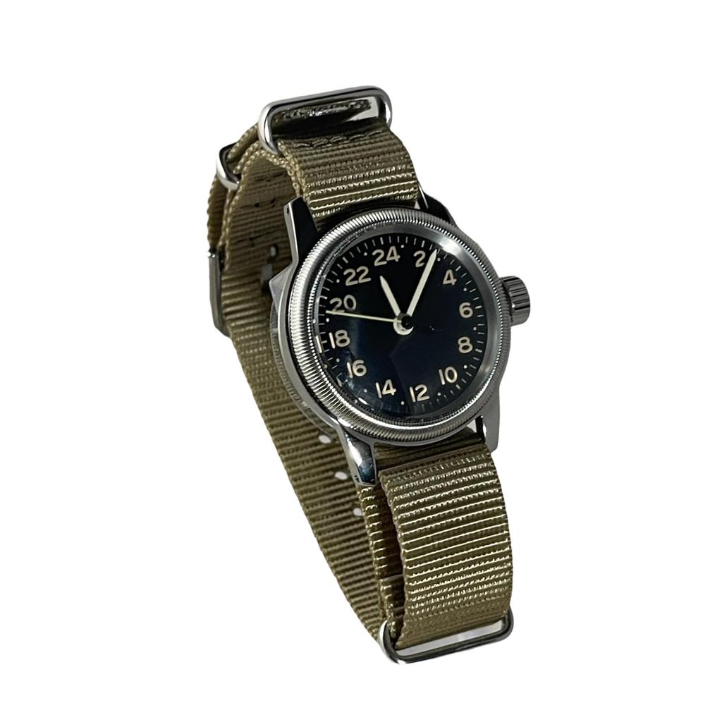 Military Watch TYPE 24H Black Dial Nylon Khaki Color NATO Strap [M.R.M.W.] Men's A-11 (desert Color)