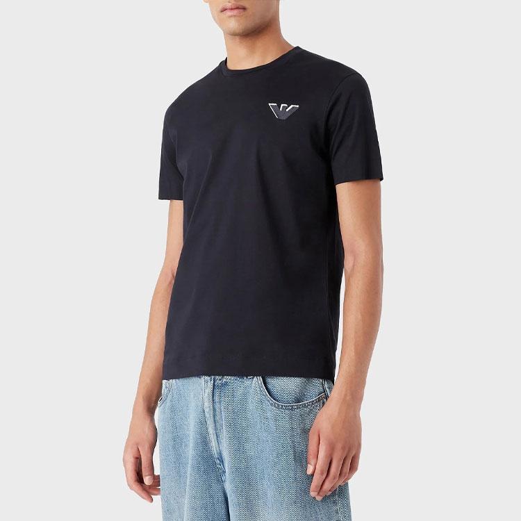 Emporio Armani Мужская футболка с коротким рукавом и принтом логотипа FW22, однотонная, с круглым вырезом, топ 6L1TS0-1JSAZ-0920