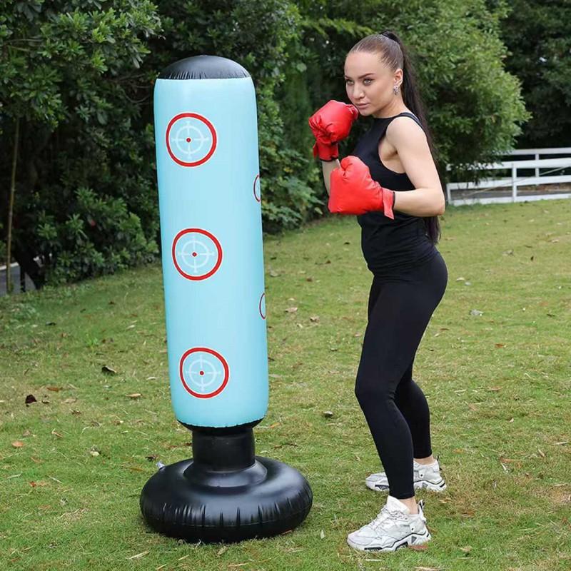 Kids Inflatable Boxing Punching Bag Home Training Stand-Up Martial Arts Practice Toy Children Teens