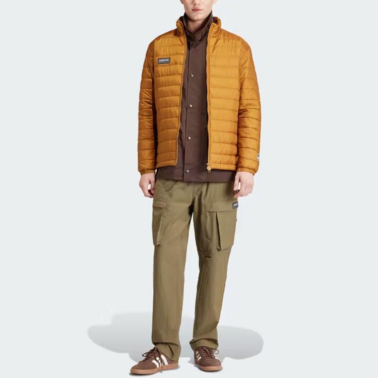 adidas Куртка Originals X Spezial Topfield Liner с логотипом, воротником-стойкой, длинным рукавом, хлопковая мужская куртка желто-коричневого цвета IP1706