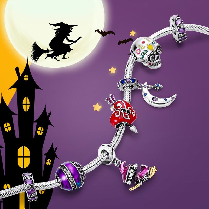 Halloween Charm Charms Witch Skeleton Teapot Jack Pendant Beads Fit Fashion Style Bracelet Necklace Jewelry Gift
