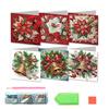 6 Pcs DIY Rhinestone Art Painting Cards Christmas Greeting Card Making Kit with Envelopes 5D Snowman Cat Deer Rhinestone