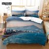 Красивый комплект постельного белья с изображением океана, комплект из 3 пододеяльников, мягкий, удобный, дышащий пододеяльник, для декора спальни и гостевой комнаты