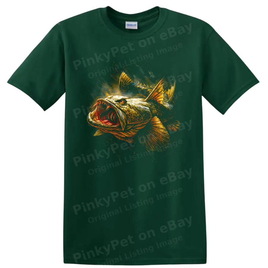 Fish Graphic T Shirt Cool Art Fishing Lover Tee Unique Design Fishing Gift