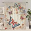 2pcs- Chinese-style Butterfly Polyester Curtains, Pole Bag Curtains, Bedroom and Living Room, Home Room, Party Decoration