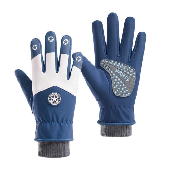 Детские лыжные перчатки Водонепроницаемые с флисовой подкладкой Зимние перчатки Теплые Ветрозащитные перчатки с нескользящими ладонями для мальчиков девочек Лыжи Сноуборд Велоспорт