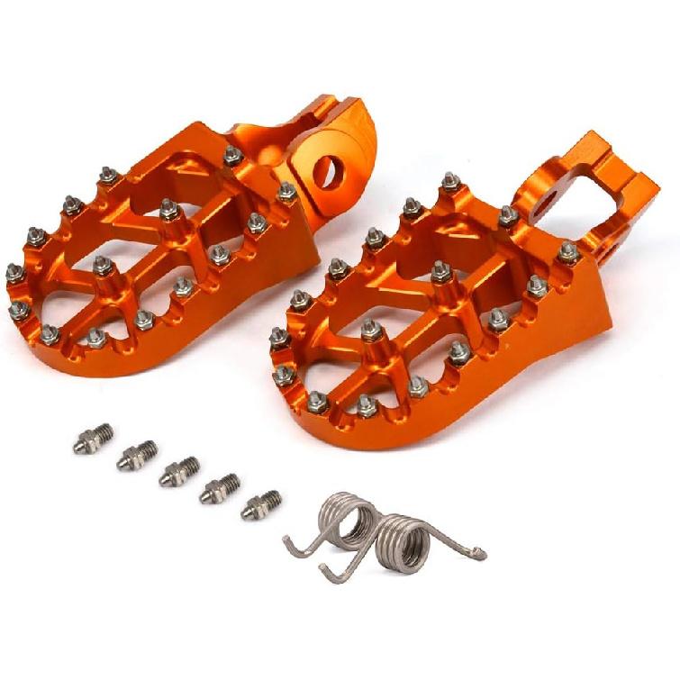 Motorcycle Footpegs Foot Peg Rest Pedals CNC for Dirt Bike 85-450 SX SXF EXC EXCF XC XCF 2016-2023 EC300 EC250F EC350F 21-23 Dirt Bike Orange