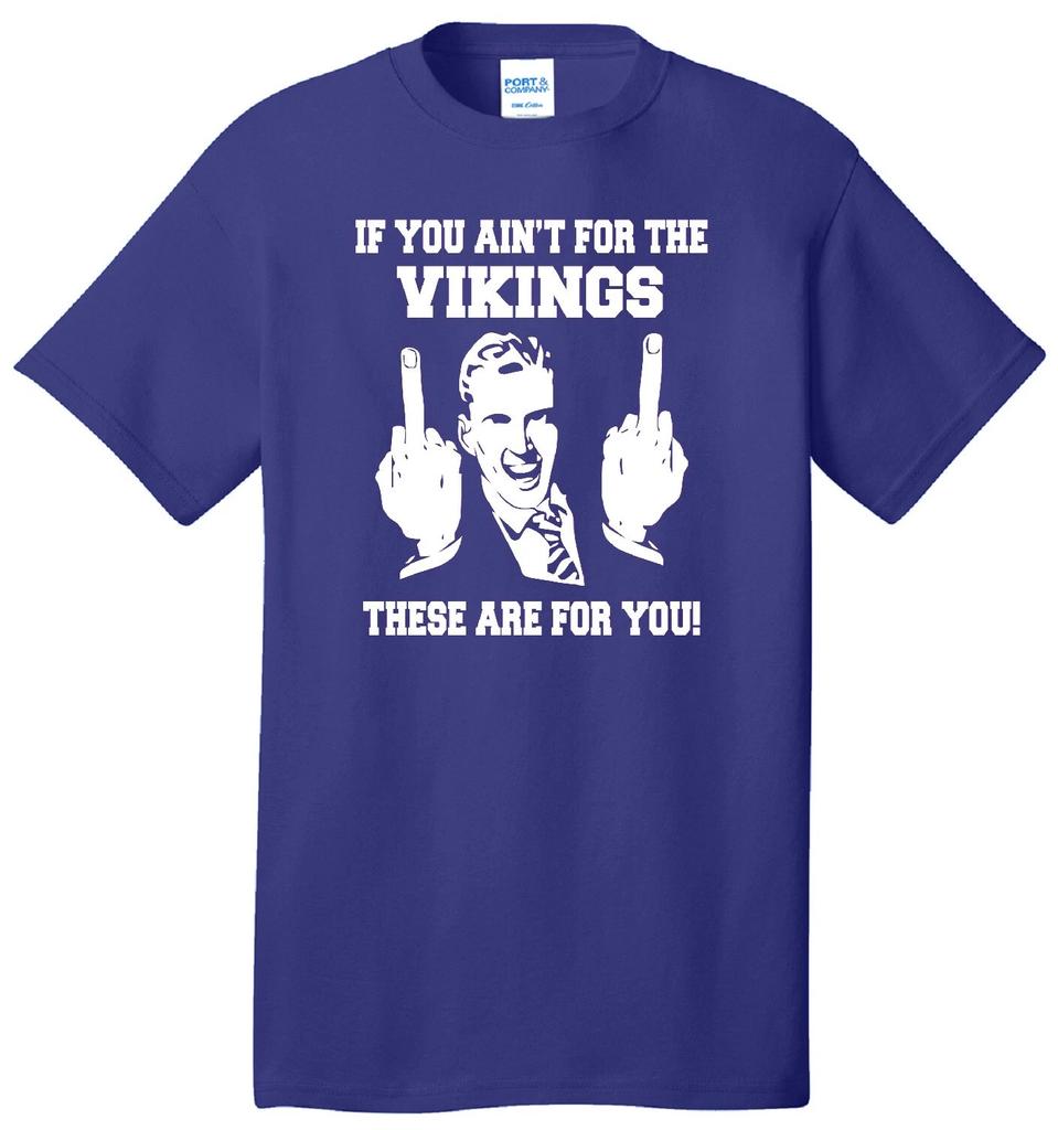 VIKINGS FLIP THE BIRD HARDCORE FOOTBALL FAN MIDDLE FINGER PURPLE T-shirt JERSEY