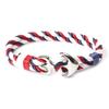 Stainless Steel & Titanium Anchor Bracelet with Nylon Rope - Handwoven European and American Jewelry