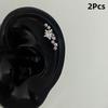 2Pcs Silver Tone Sparkling Star Zircon Stud Earrings, Tiny Cartilage & Helix Piercing Jewelry for Women, Perfect Gift