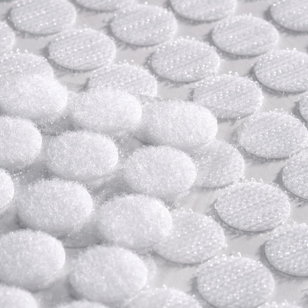 1000 Pcs | 500 Pairs | 0.59inch Diameter | 100% Nylon | Hook and Loop Fastener Self Adhesive Strong Round Circle Sticky Sticker Dots for Arts and