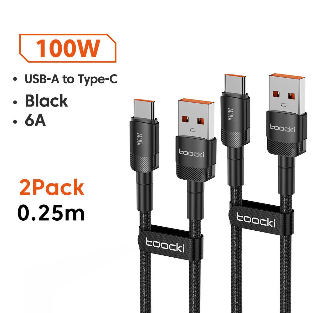 Toocki 6A USB To Type C Cable for Huawei Xiaomi PD 100W Fast Charging Charger USB C Data Cord Quick Charge for Samsung Oneplus