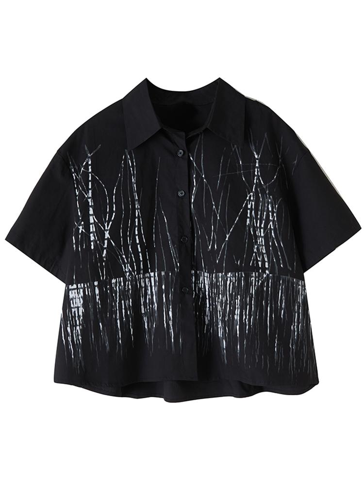 Xitao Однобортная рубашка с принтом и лацканами GYX1532