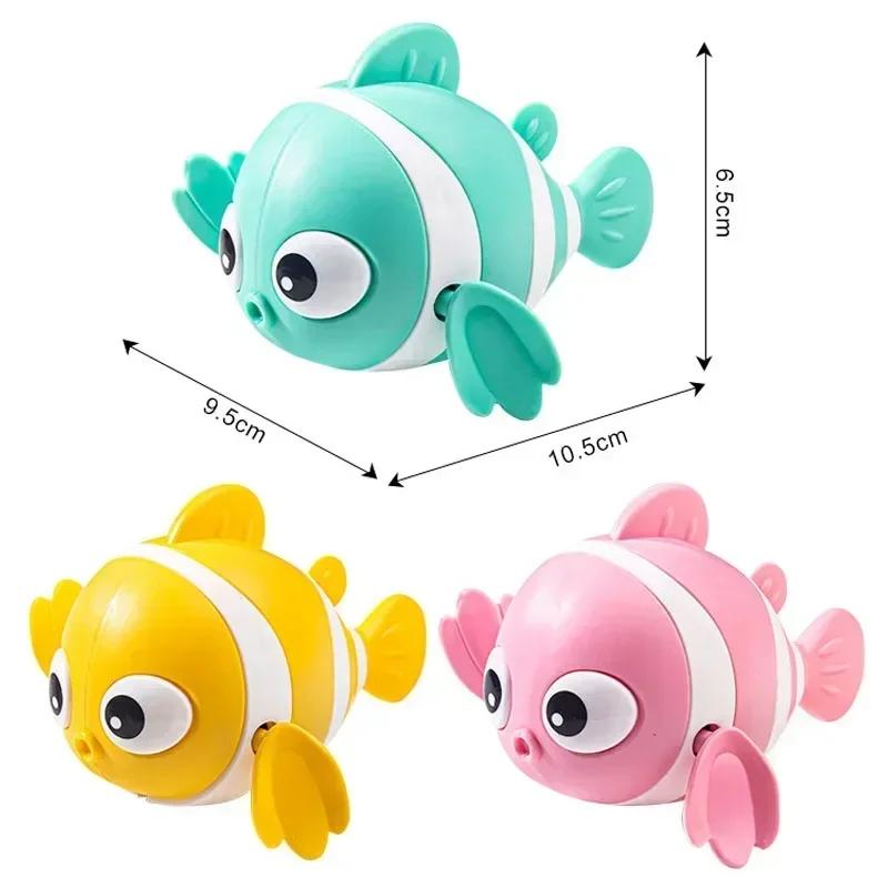 Bath Playthings Cute Swimming Clown Fish Bath Toy ideal for Toddlers Floating Wind Up Playthings ideal for Boy Girl Latest Born Infant Bathtub Baby