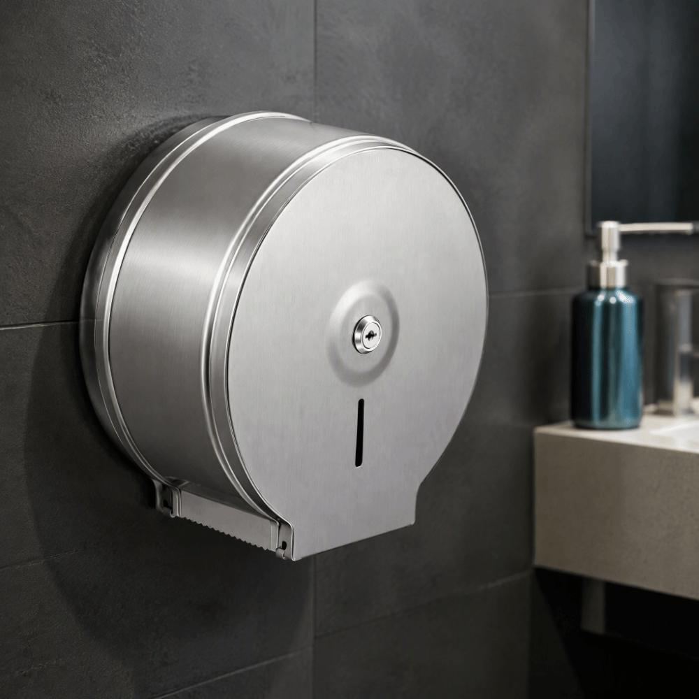 Brushed Finish Toilet Paper Dispenser 9 Inch Roll Jumbo Roll Dispenser For Commercial Use