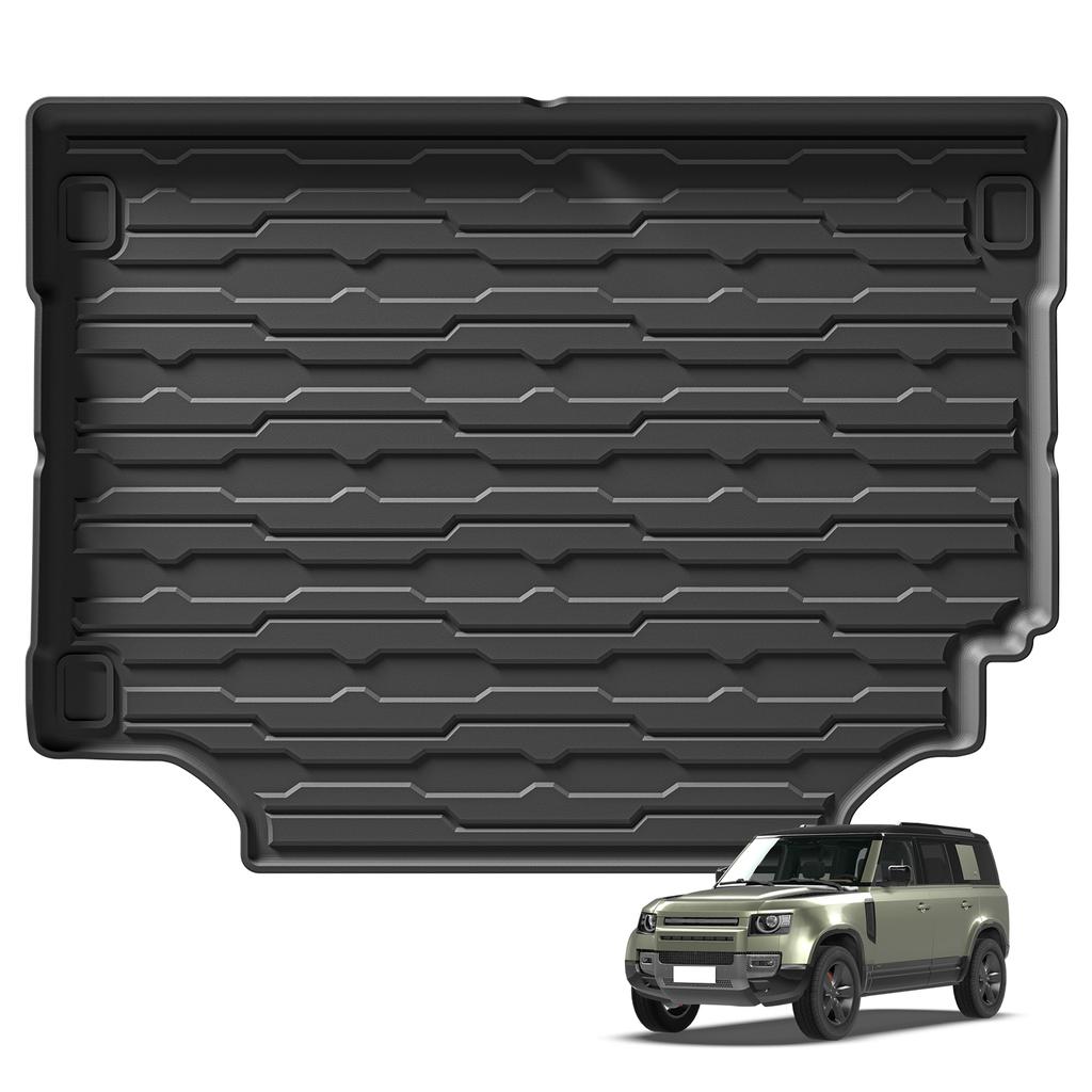 Smabee for Land Rover Defende 110 2020-2024 Car Floor Mats Cargo Liner Trunk/Backrest Mat TPE 3D All-Weather Accessiories Black HY2