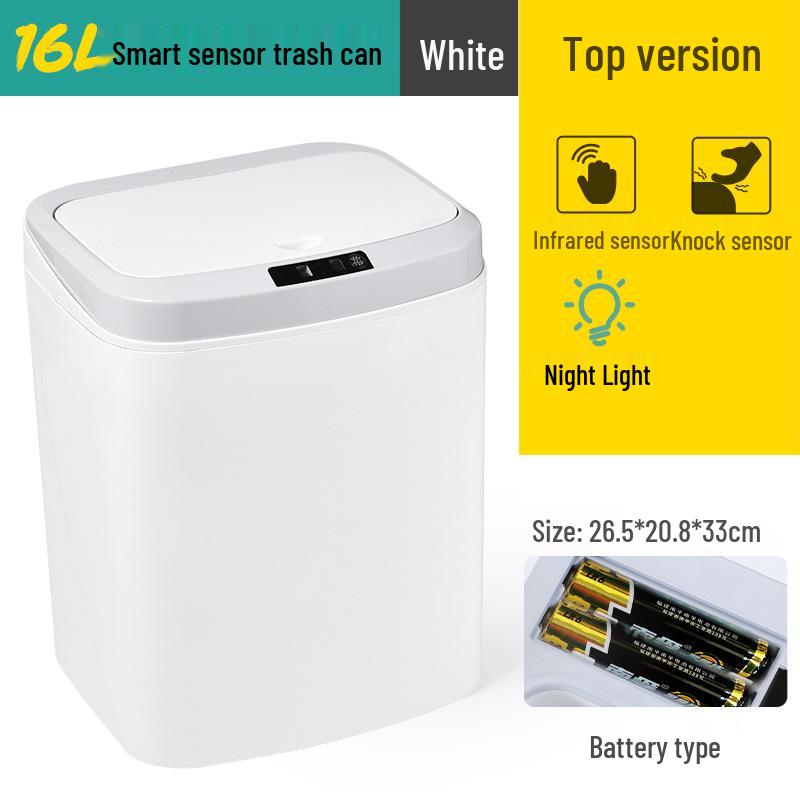 Бесшумное сенсорное мусорное ведро с крышкой для гостиной, спальни, ванной комнаты, кухни