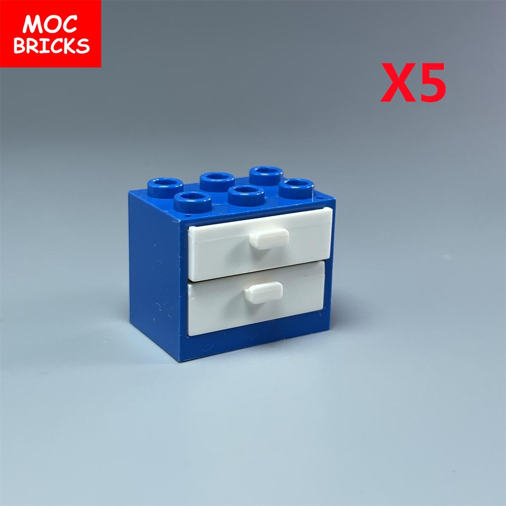 Коробка-шкафчик для кубиков MOC Контейнер 2x3x2 Шкафы Собираемые Частицы 4532 4533 Городской Дом Строительные Кирпичики Детали
