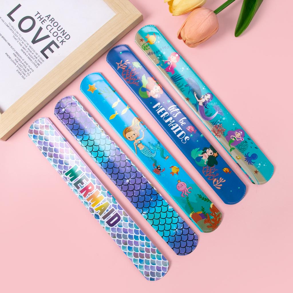 10 шт. Мультяшный единорог, хлопающий круг, русалка, динозавр, животные, браслеты для пощечины, детские игрушки для вечеринки по случаю дня рождения, подарки на детскую вечеринку, сувениры