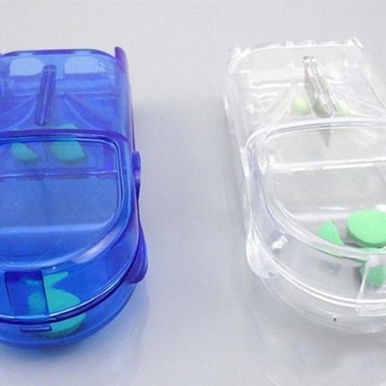 Medicine Tablet Pill Cutter Splitter Divider Storage Compartment Box Holder Case