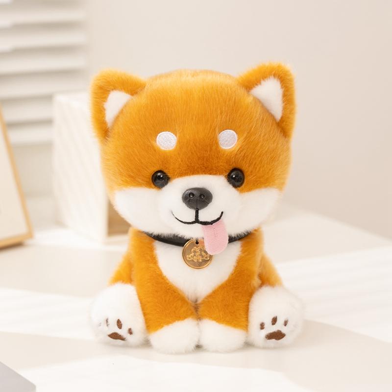 New Cute Plush Dogs Adorable Shiba Inu Stuffed Animals With Tongue Out Soft Kawaii Puppy Beagle Dolls For Office Desk Companion