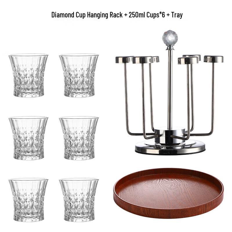 Набор стаканов для напитков Hanton Crystal Glass с подставкой