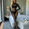 Stockings Sexy Lingerie Suit See Through Bodysuit Women Mesh Clothing Female Jumpsuit Transparent Elastic Fishnet Lace Pajamas