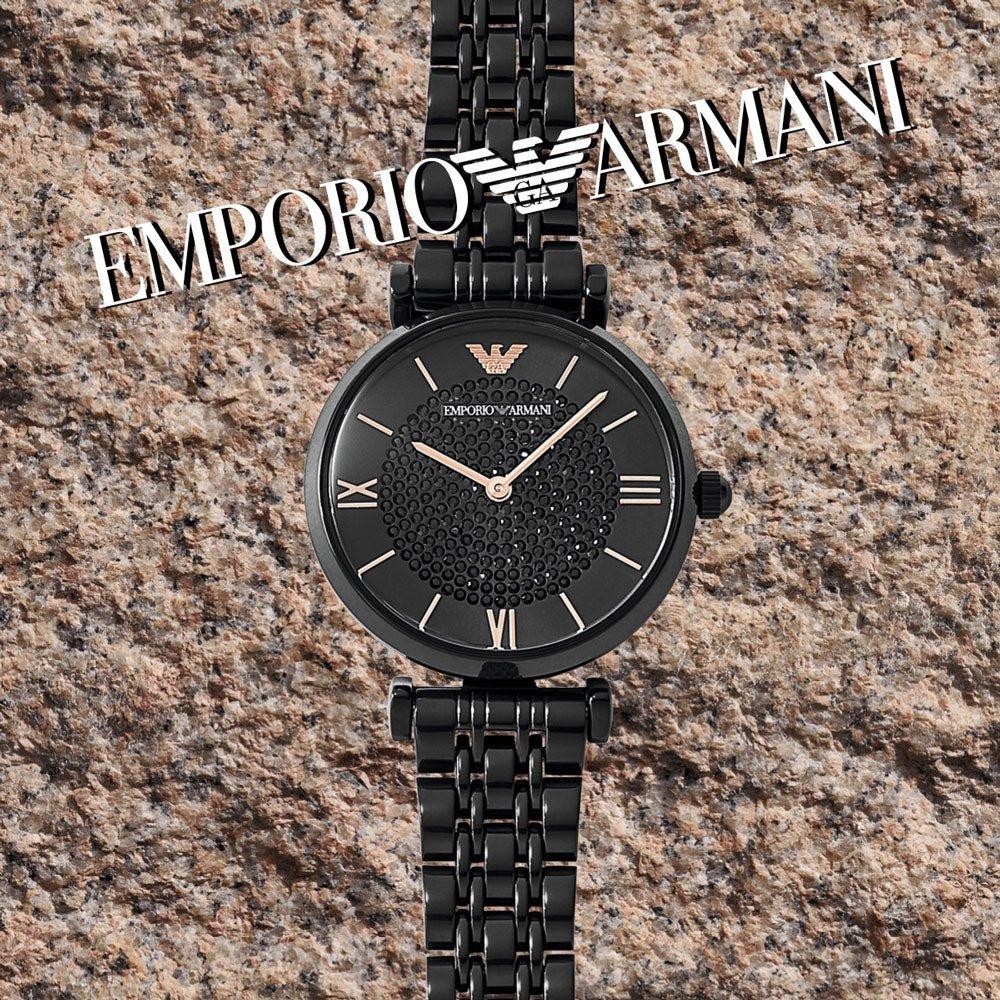 Emporio Armani AR11245 T-Bar черные женские часы