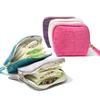 Small Travel Jewelry Case 5 Compartments Portable Mini Jewelry Box with Tassel Zipper Soft Velvet Organizer Pouch for Rings Bracelets Bangles Cards