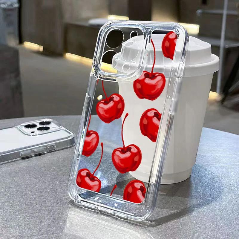 Мягкий прозрачный чехол для телефона iPhone 15, чехлы для iPhone 14 13 12 11 Pro Max XS X XR 7 8 15 14 Plus SE 2020, чехол с узором вишневый бант