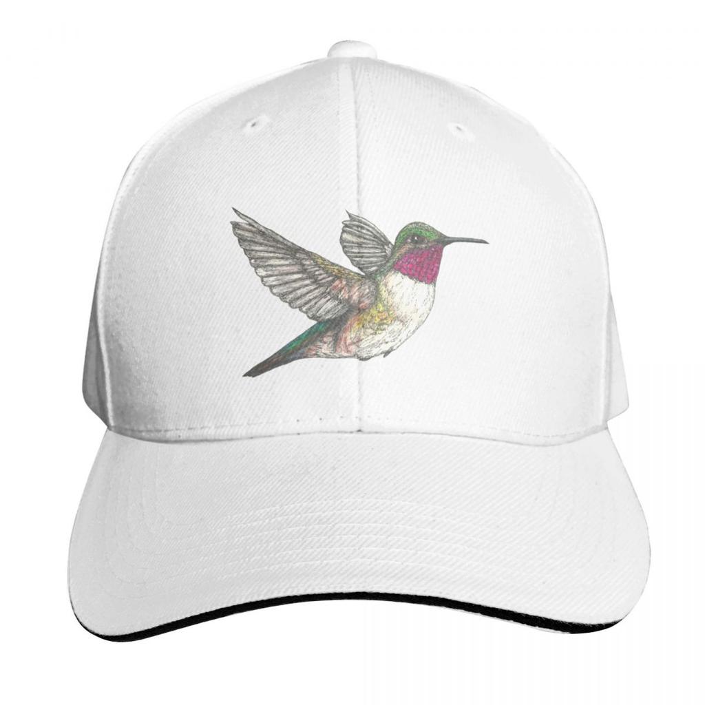 Ruby Throated Hummingbird Baseball Cap sun hat black Mountaineering beach hat Hats For Unisex Womens