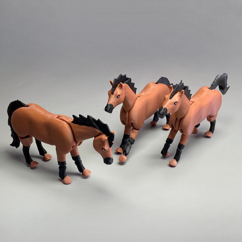 3D-печатная статуэтка лошади Гибкие подвижные конечности Коллекционная фэнтезийная фигурка С гривой и хвостом