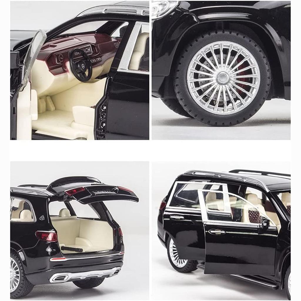 1:24-масштабная металлическая модель автомобиля GLS600, модели автомобилей из литого сплава, 6 дверей можно открыть с помощью звуковых и световых игрушек для детского орнамента