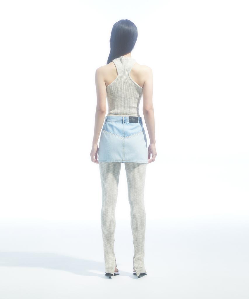 DRAE Cotton Color-Blend Knit Tank Top_Light Beige