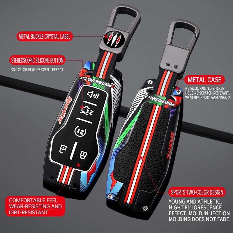 Interior Mouldings Zinc Alloy Car Key Case Cover Shell For Ford Fusion Mondeo Mustang F-150 Explorer Edge 2015 2016 2017 2018 Pr