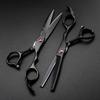 Professional Japan 440c 5.5 6 '' Red Gem Black Hair Scissors Haircut Scissor Thinning Barber  Shears Hairdresser Scissors
