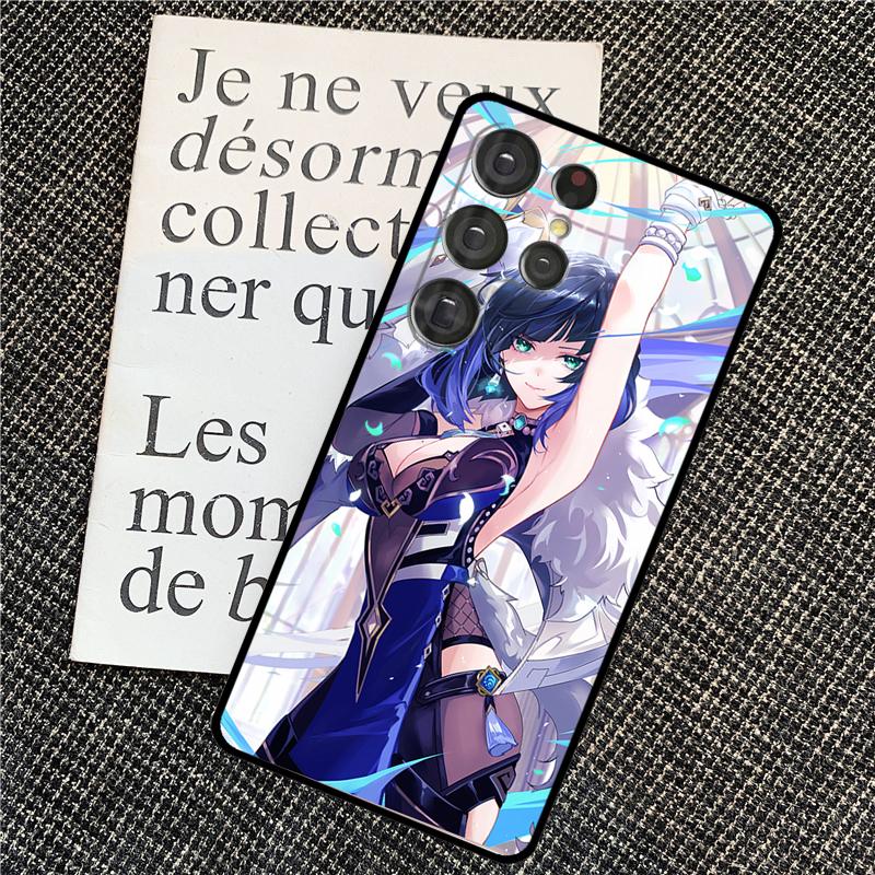 Чехол Genshin Impact с Yelan для Samsung Galaxy S21 S22 S23 S24 Ultra Note 20 Note 10 S8 S9 S10 Plus S20 FE
