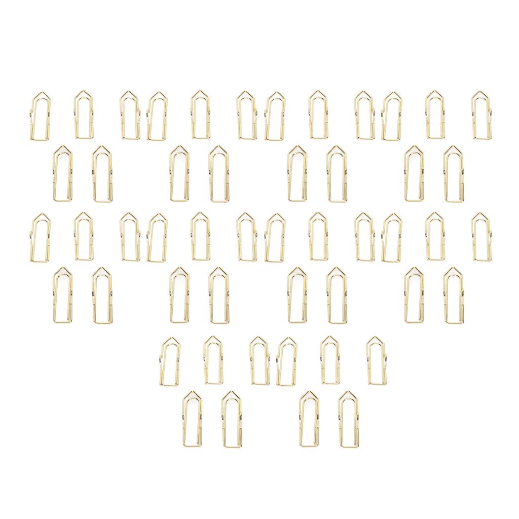 50pcs Pen Clips Multipurpose Electroplating Cute Shape Metal Pen Holders for Notebook Journals Clipb