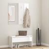 VidaXL Hallway Furniture Set Entry Bench Seat Coat Rack Panel Interior Storage Unit White 808789