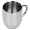 304 Stainless Steel Double?Layer Coffee Cup Thickening Handle Cup 350Ml For Office
